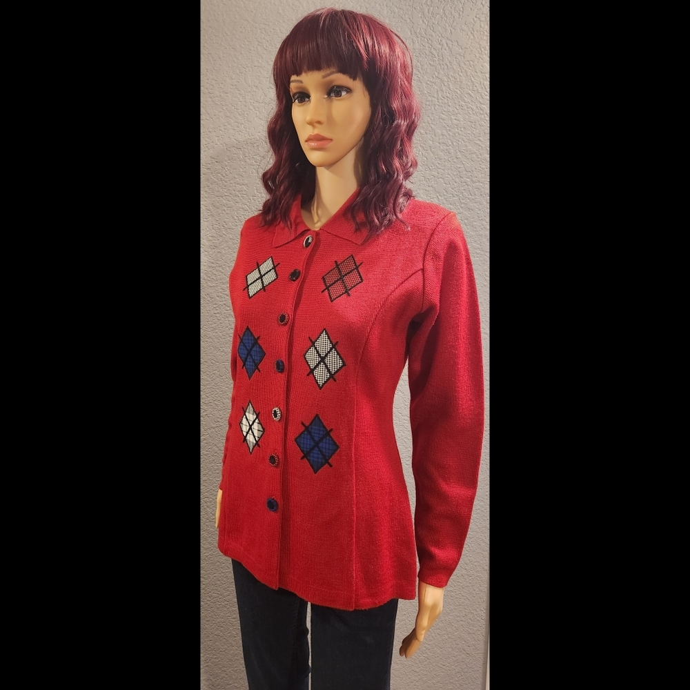 Unique Vtg Patchwork Sweater - image 5